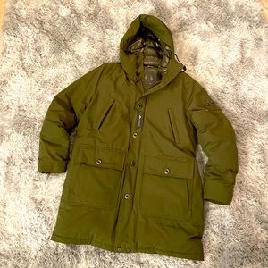 Moose Knuckles Men's Spenvalley Down Parka Army Green Coat Jacket XL